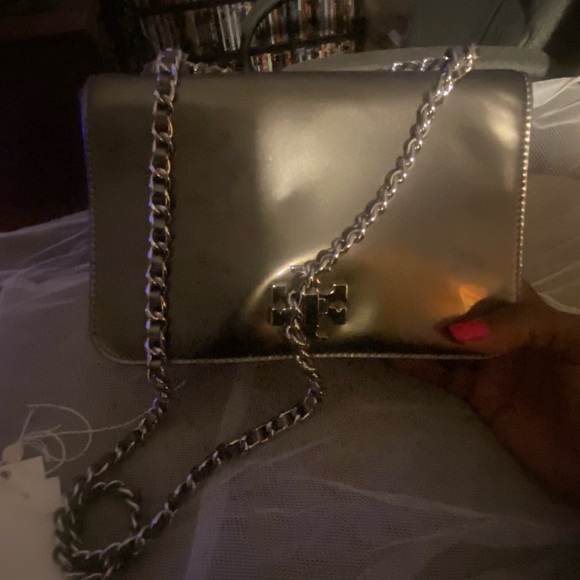 Tory Burch Metallic gray bag NWT - Picture 3 of 9